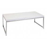 OSP Home Furnishings WST12-WH Wall Street Coffee Table. Chrome/White Finish.